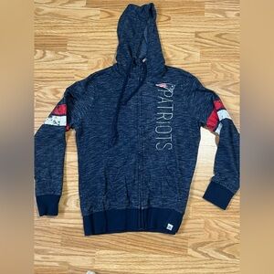 Majestic NFL New England Patriots Zip Up Hoodie Womens Medium Blue Full Zip